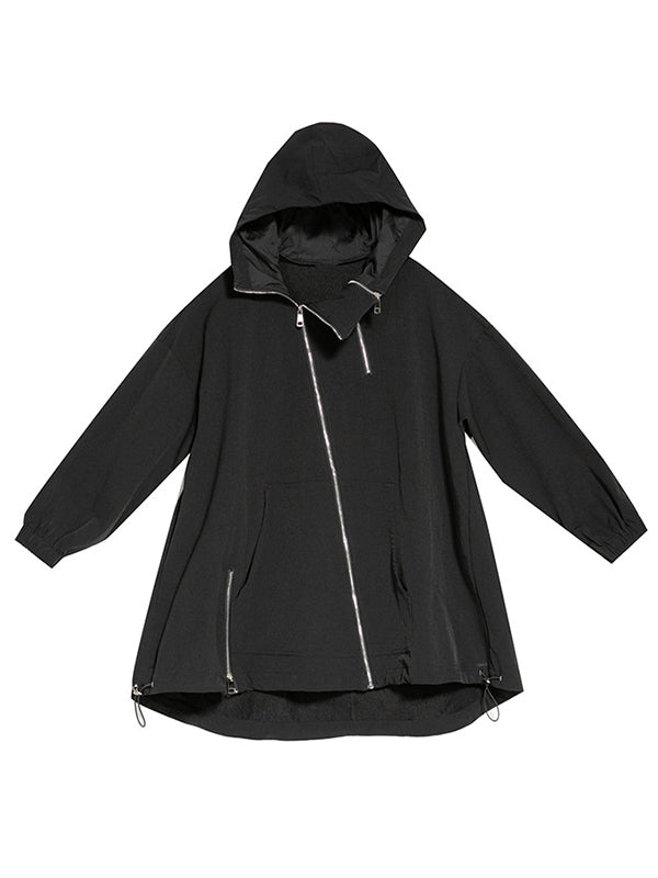 Hooded Zip Relaxed Jacket