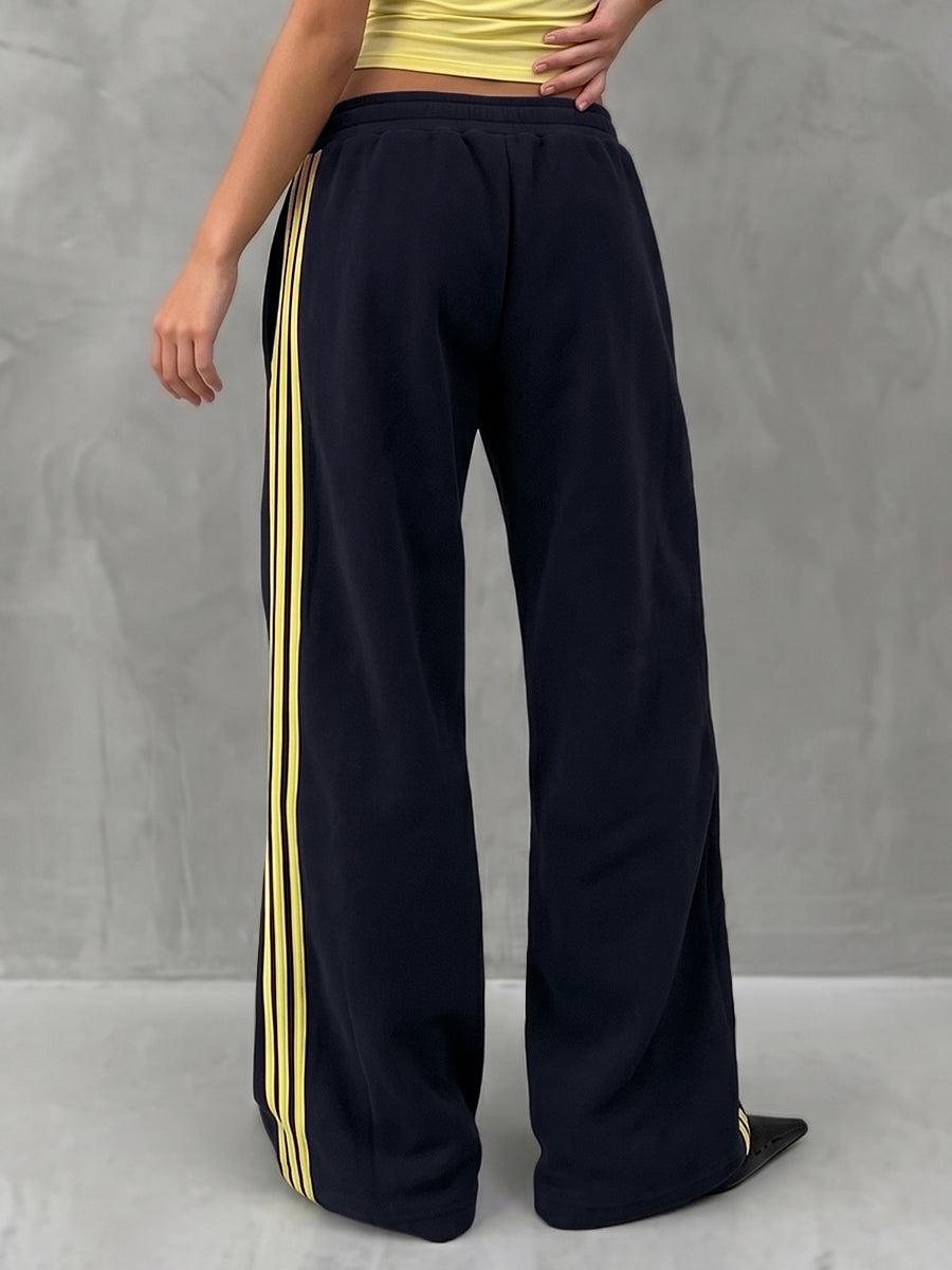 Striped Wide-Leg High-Waist Pocket Pants