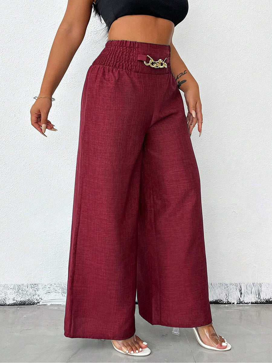 High-Waist Elastic Relaxed Pants