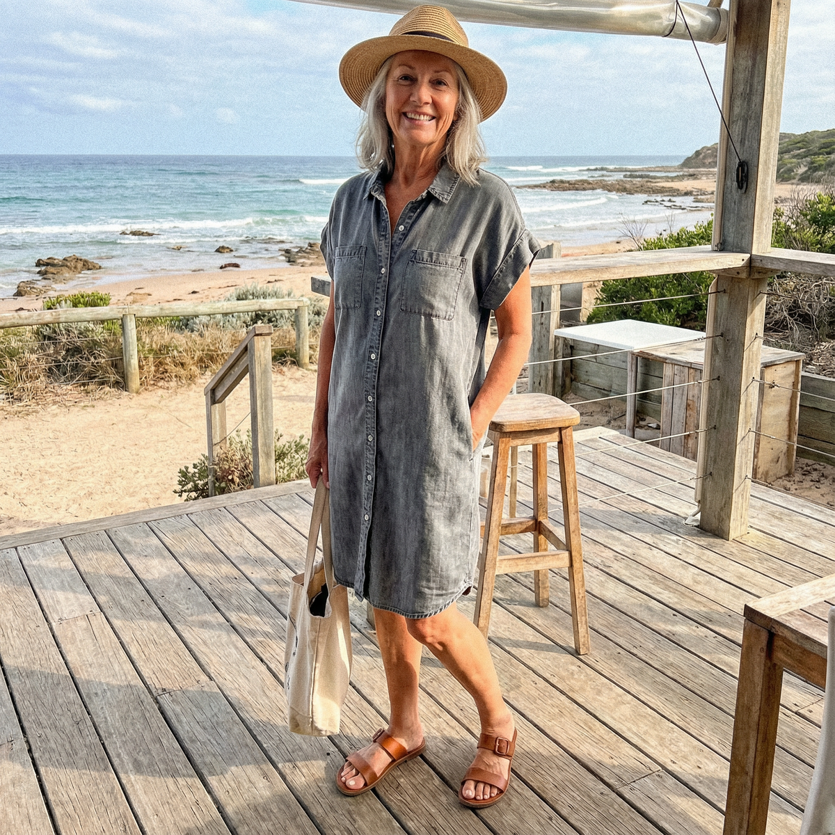 Natalie | Denim Print Dress