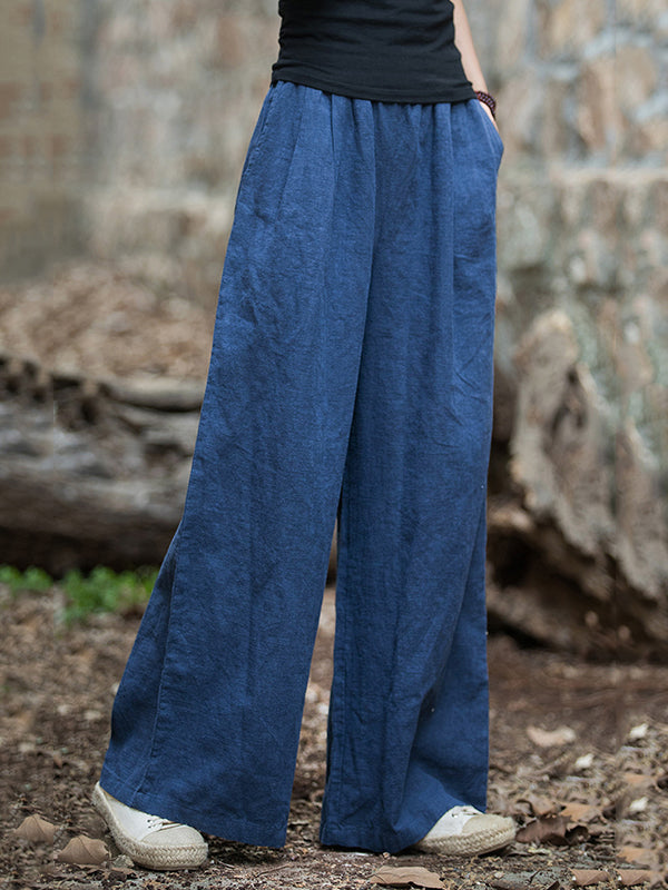Wide-Leg Elastic Pants