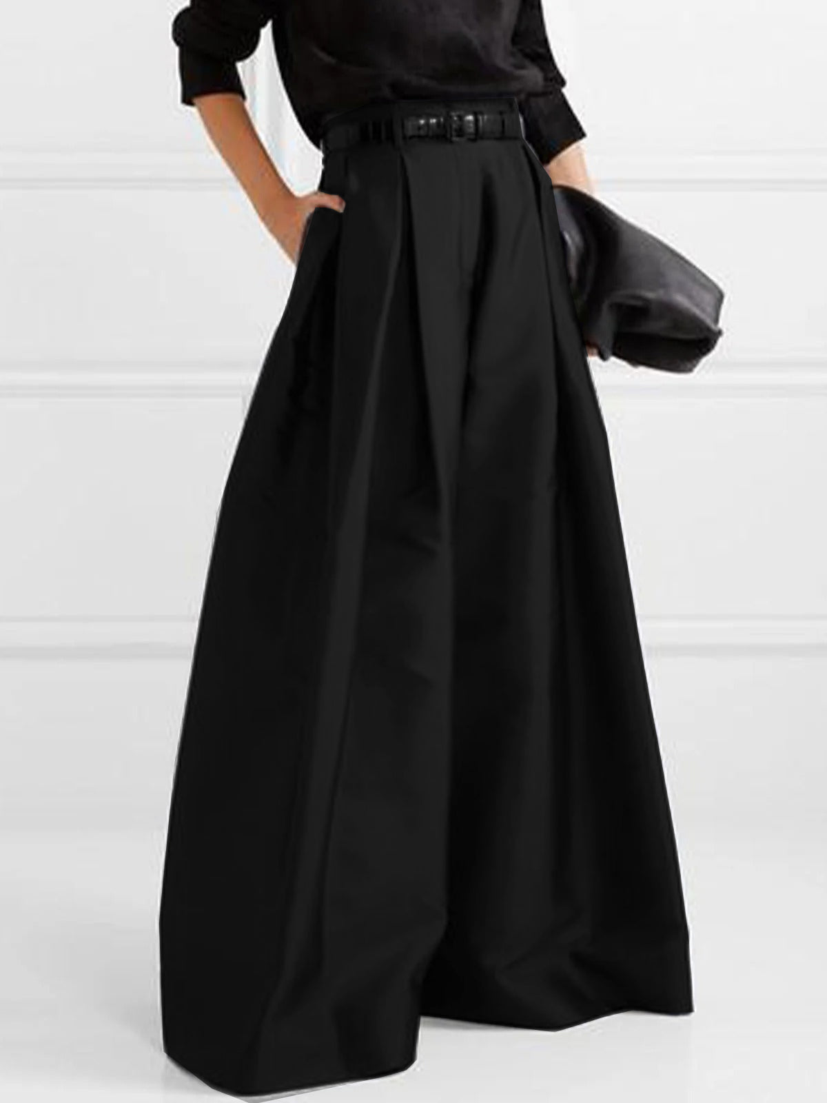 Wide-Leg Pleated Pants