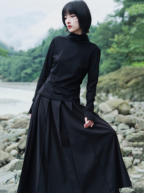 Pleated A-Line Empire Skirt
