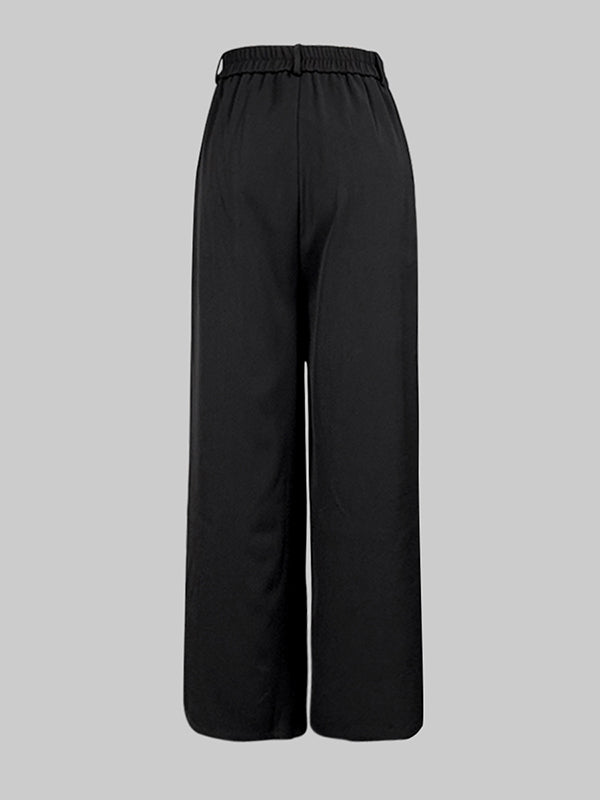 Wide-Leg Zip Relaxed Belt