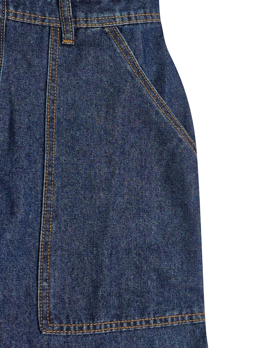 Plus Size Stand-Collar Button-Detail Pocket Jumpsuit
