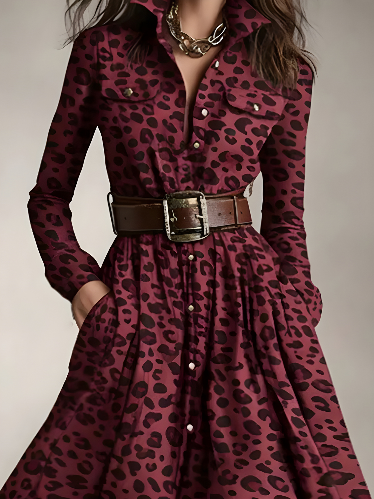 Elara | Plaid Button-Front Maxi Dress