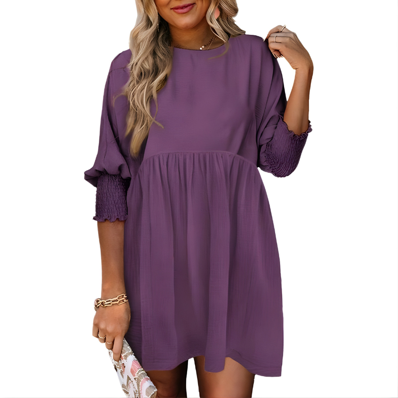 Dorothy | Crew Neck Loose Fit Mini Dress