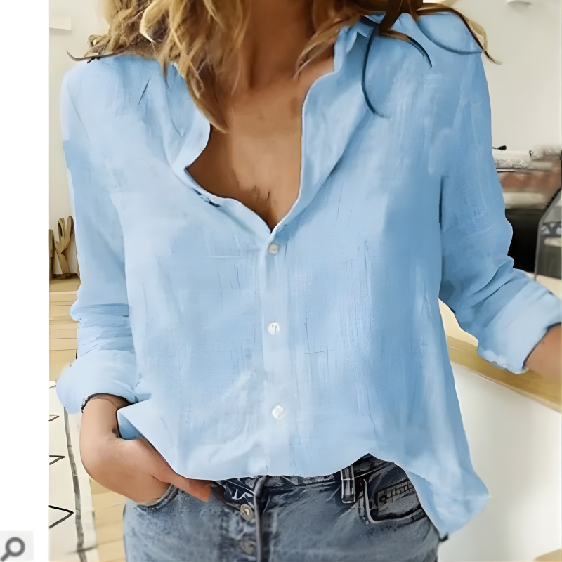 Leah | Cotton Long Sleeve Blouse
