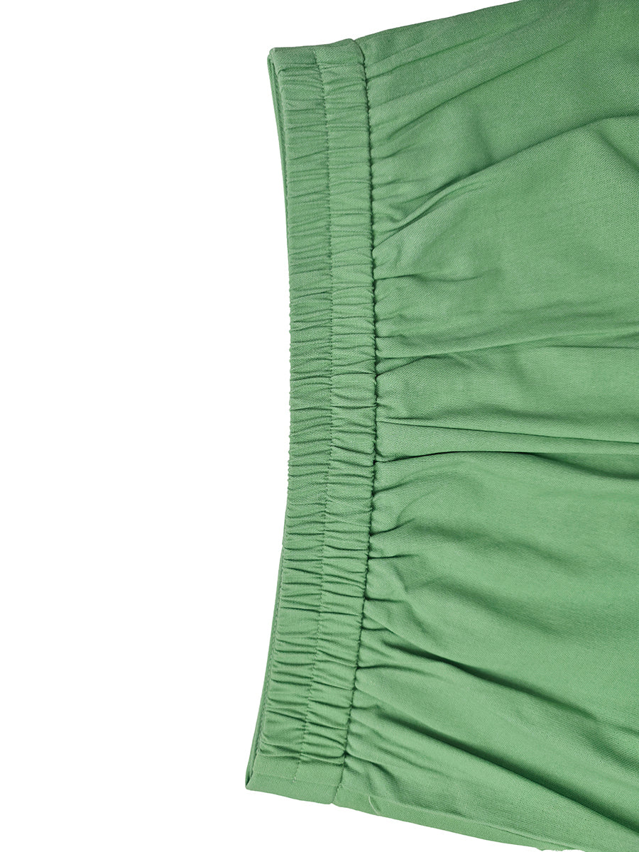 Wide-Leg High-Waist Button-Detail Pocket Pants