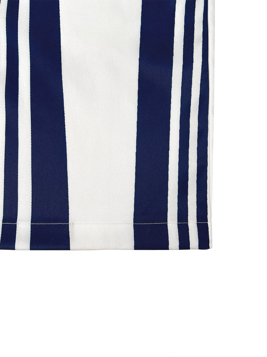 Wide-Leg High-Waist Pocket Contrast Belt