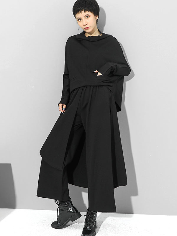 Wide-Leg Elastic Pants