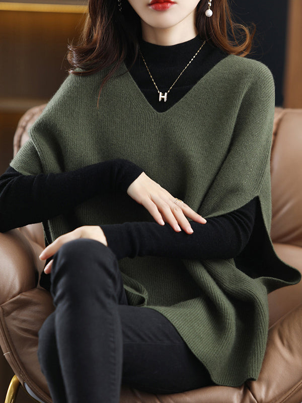 V-Neck Sleeveless Relaxed Vest