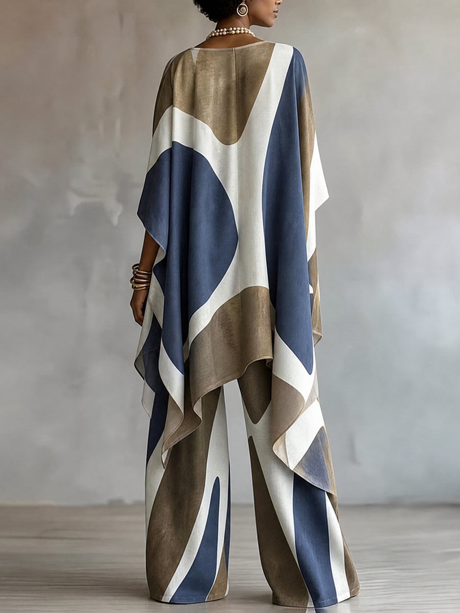 Printed Wide-Leg Pocket Relaxed Pants