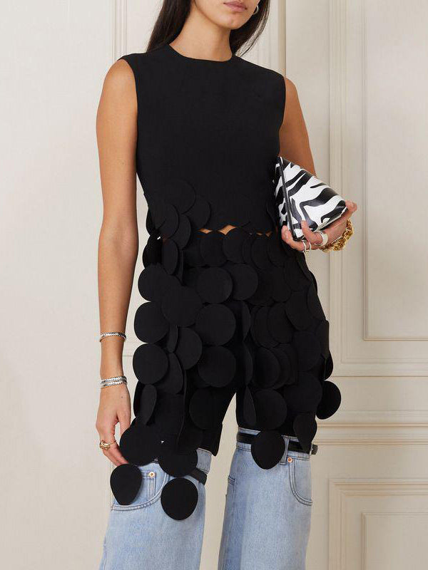 Round-Neck Fringe Sleeveless Vest