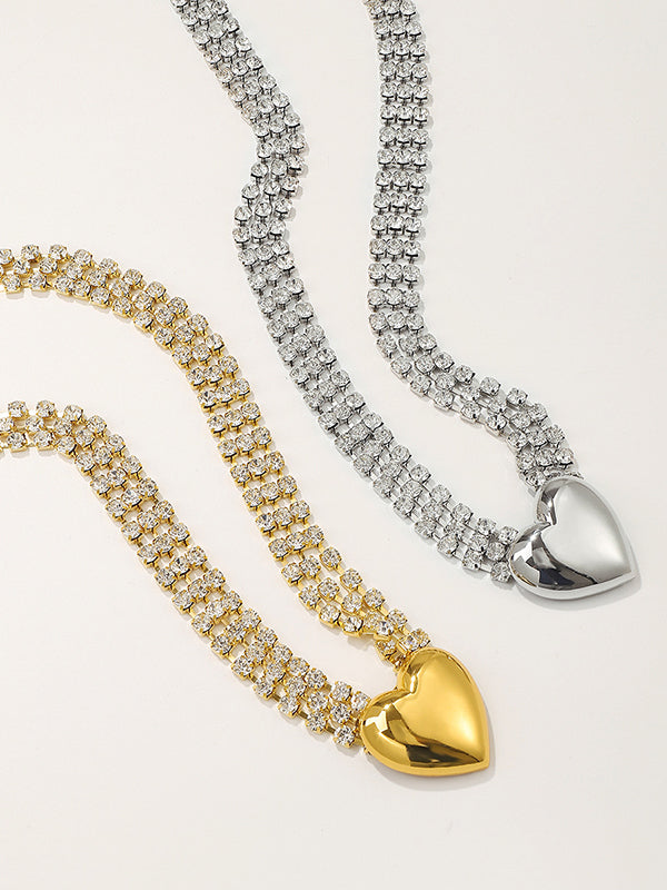 Rhinestone Heart Waist Chain
