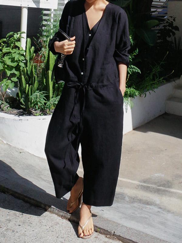 V-Neck Jumpsuit