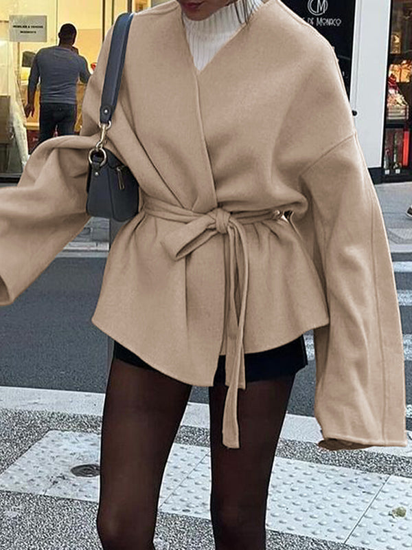 V-Neck Long-Sleeve Relaxed Jacket