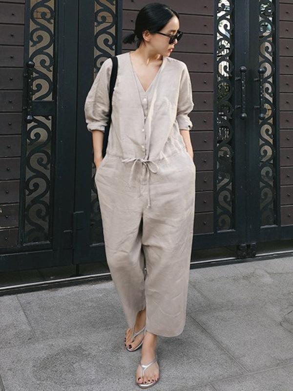 V-Neck Jumpsuit