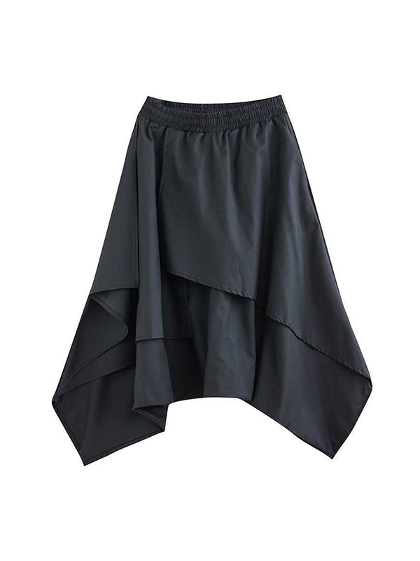 High-Waist Asymmetric Elastic Relaxed Culottes