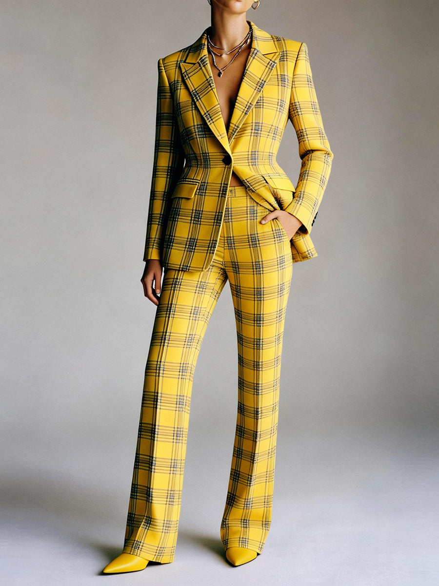 Checked Relaxed Contrast Blazer
