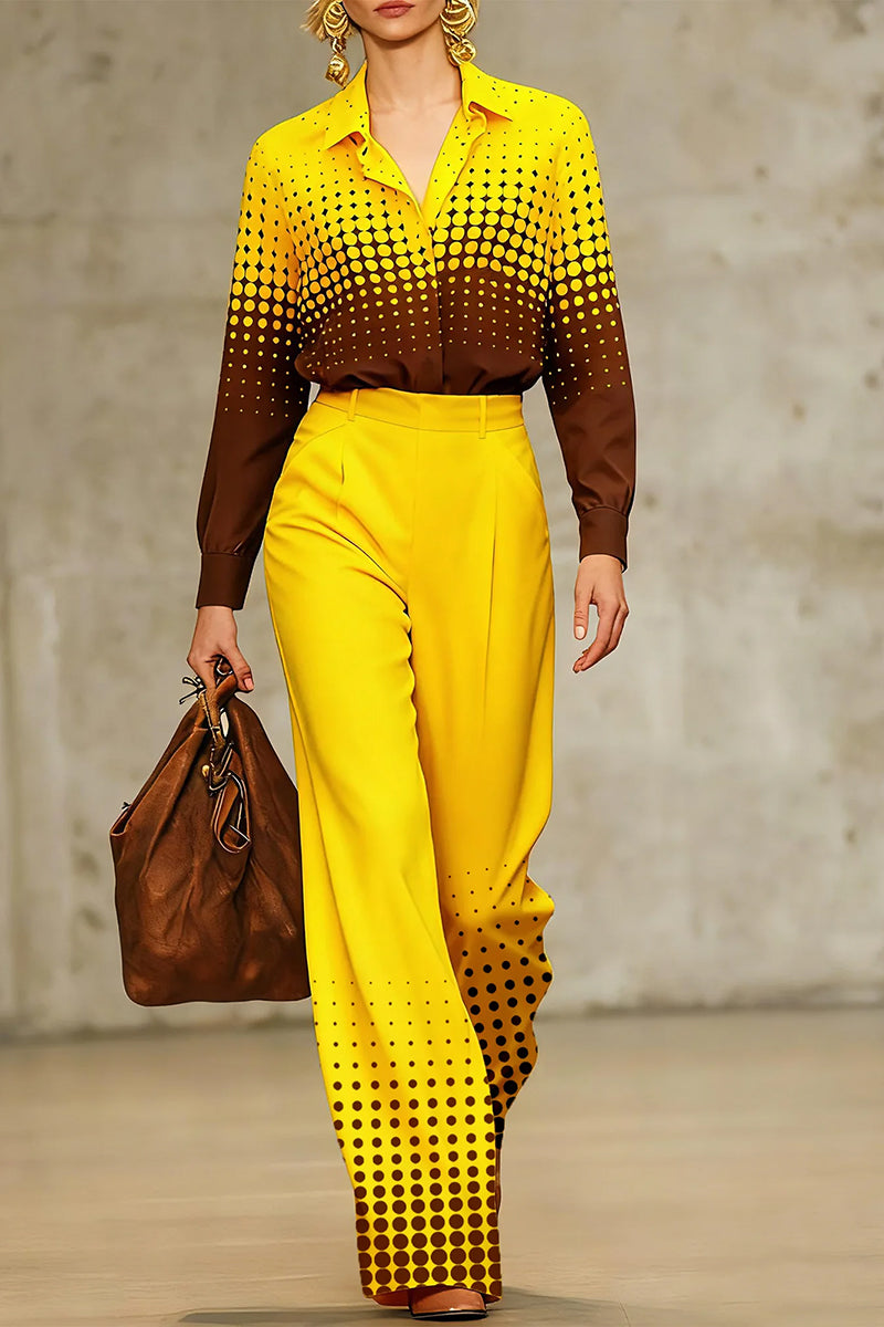High-Waist Pocket Relaxed Contrast Pants