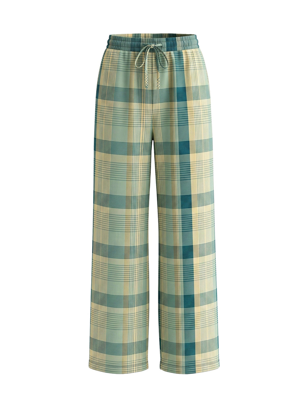 Checked Wide-Leg Pocket Relaxed Pants