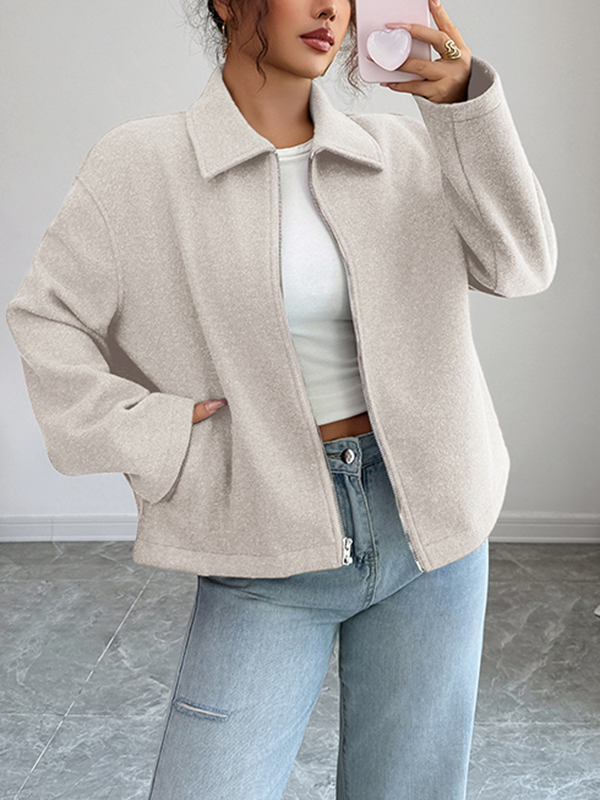 Zip Long-Sleeve Relaxed Jacket