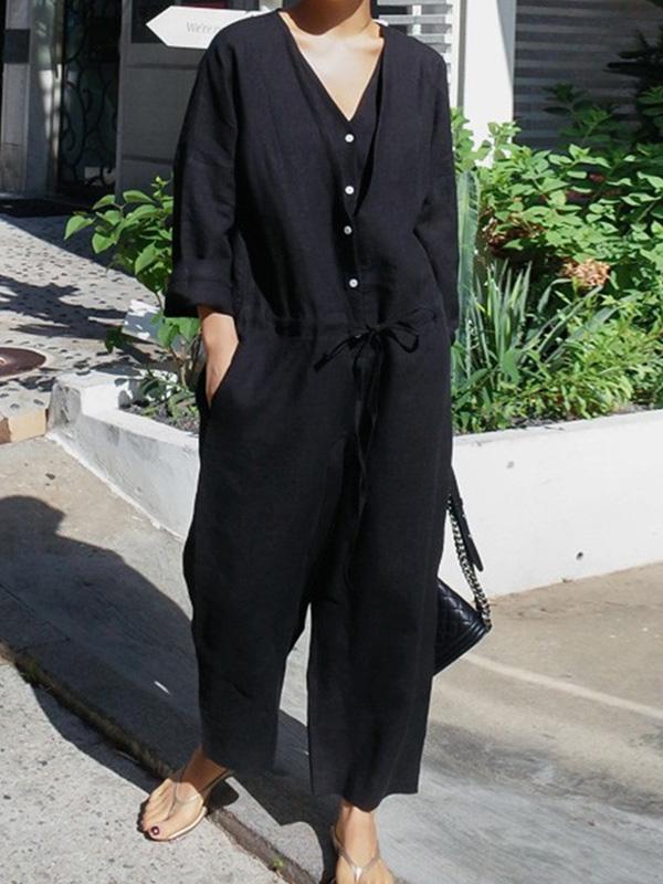 V-Neck Jumpsuit