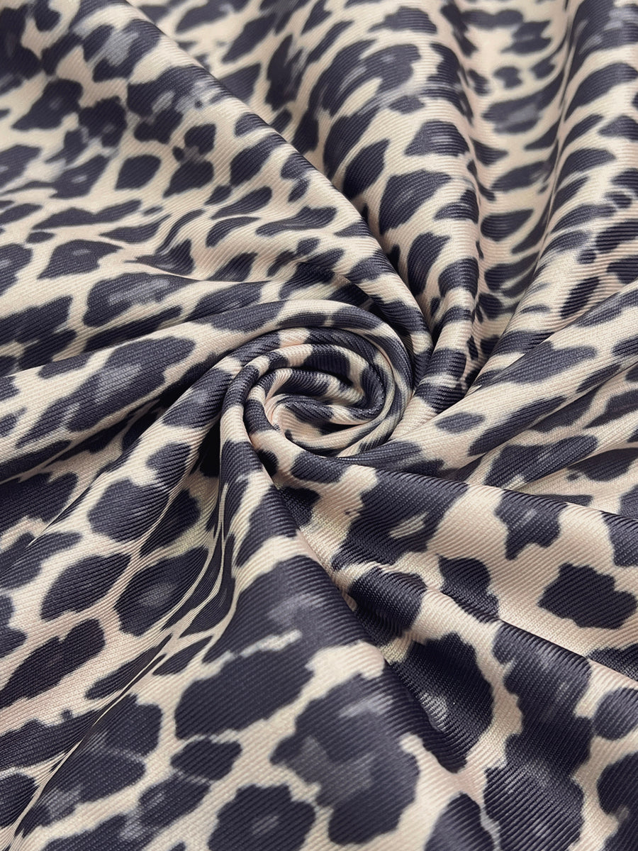 Leopard Print High-Waist Hooded Pleated Jumpsuit