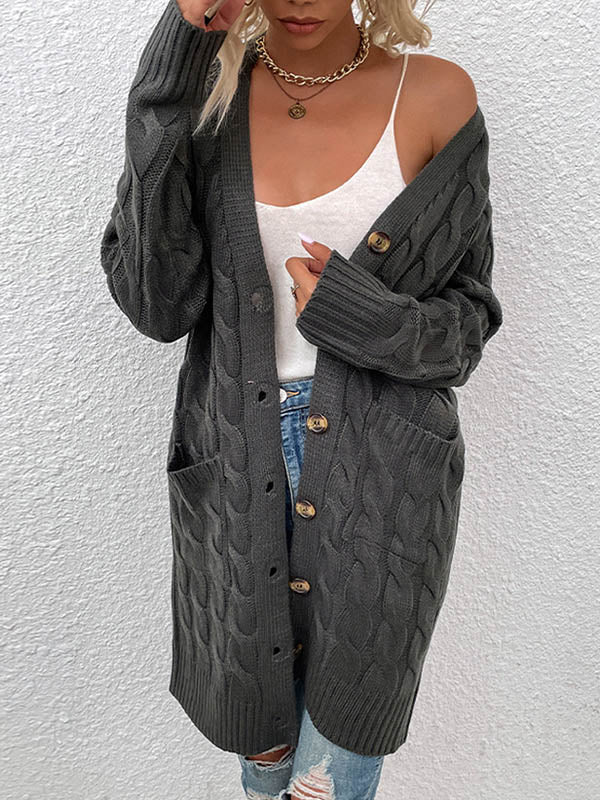 Button-Detail Relaxed Cardigan