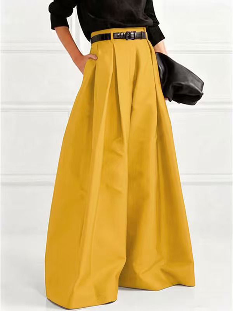 Wide-Leg Pleated Pants