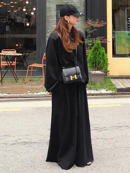 Wide-Leg Elastic Relaxed Pants