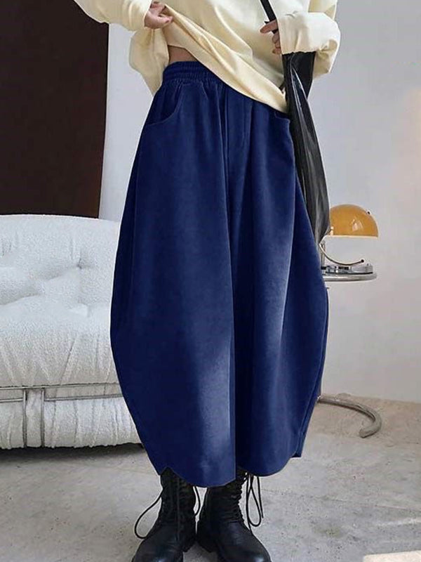 Wide-Leg Harem Elastic Pants