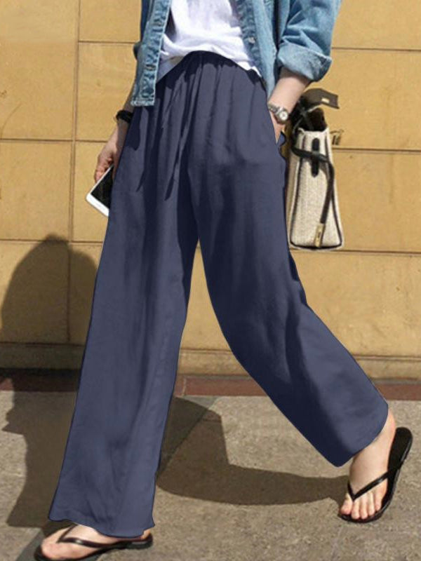 High-Waist Drawstring Pocket Relaxed Pants