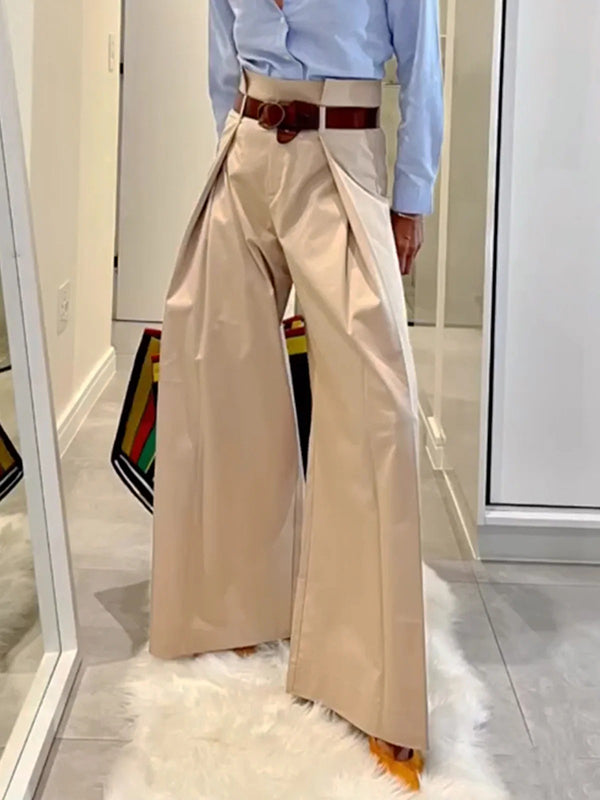 High-Waist Pleated Relaxed Pants