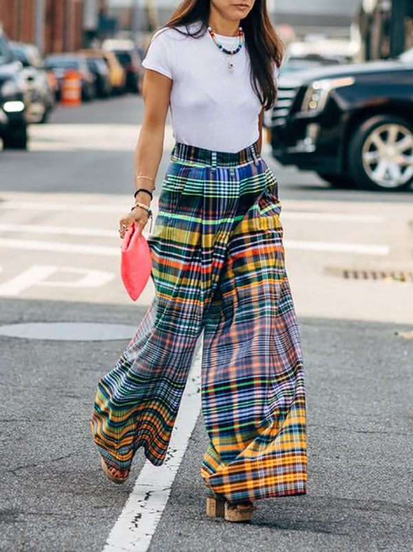 Printed Wide-Leg Relaxed Pants
