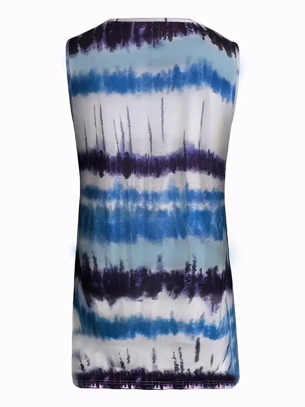 Printed Sleeveless Relaxed Vest