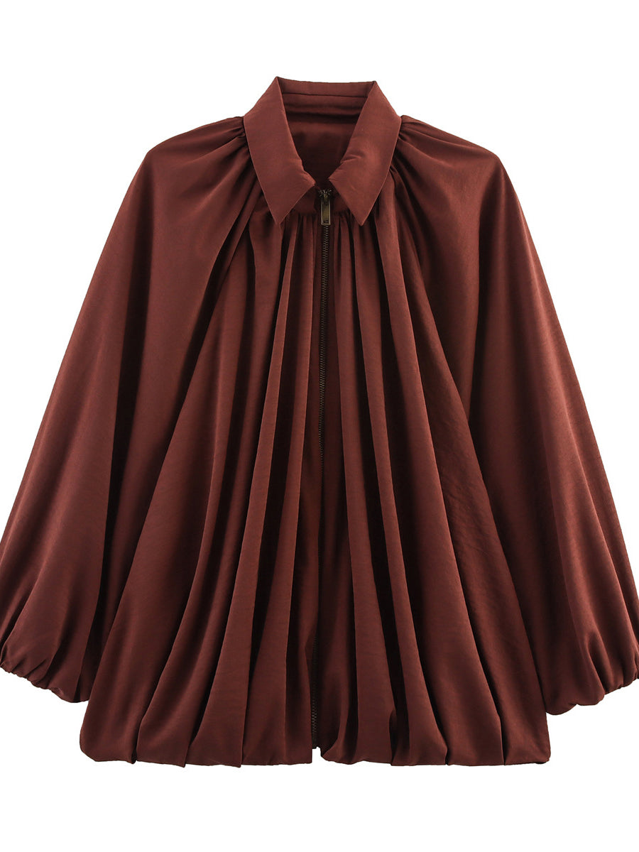 Pleated Zip Relaxed Jacket