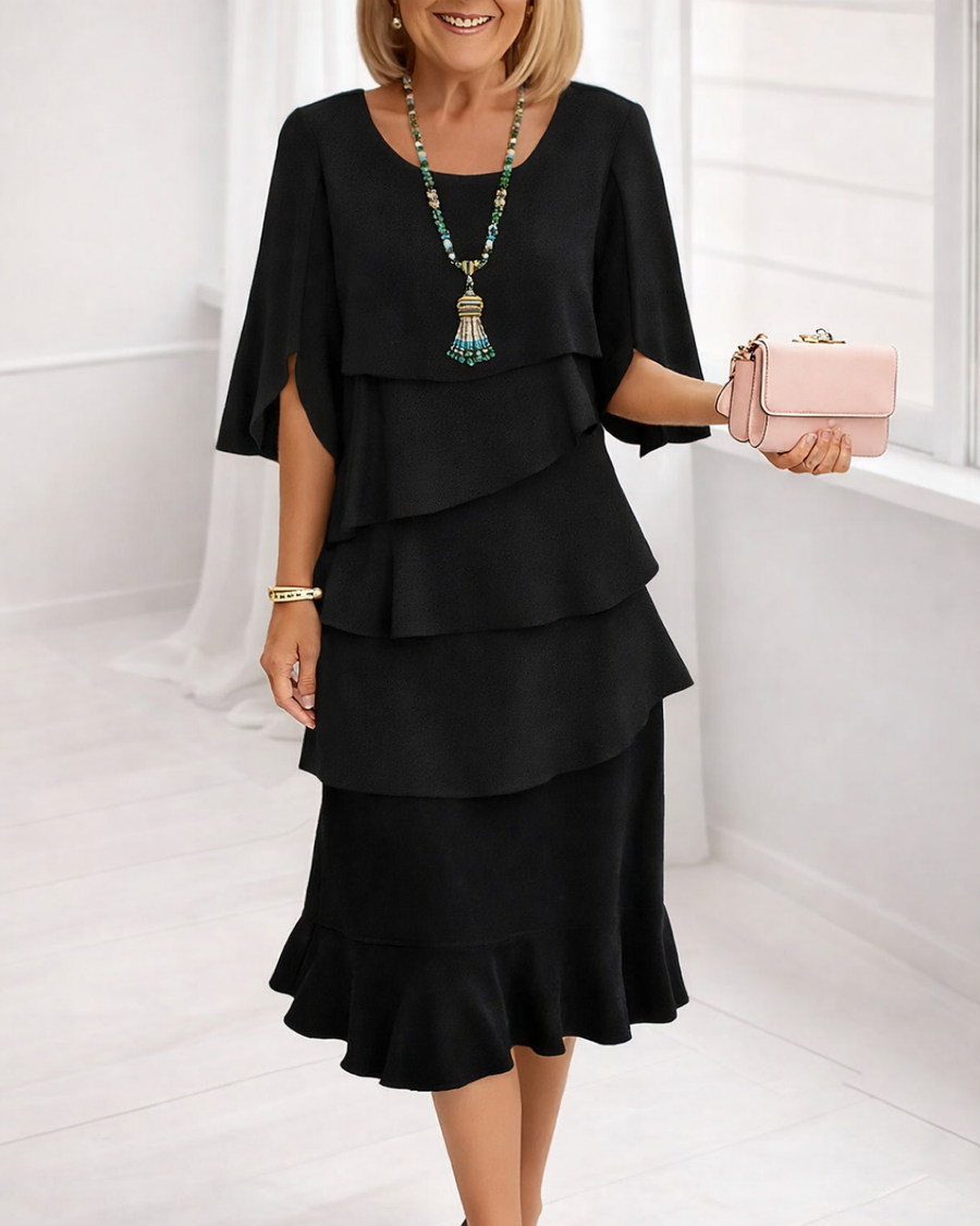 Elizabeth | Ruffle Midi Dress