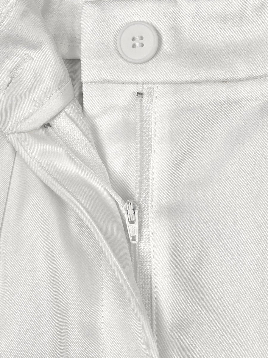 Wide-Leg High-Waist Pocket Contrast Belt