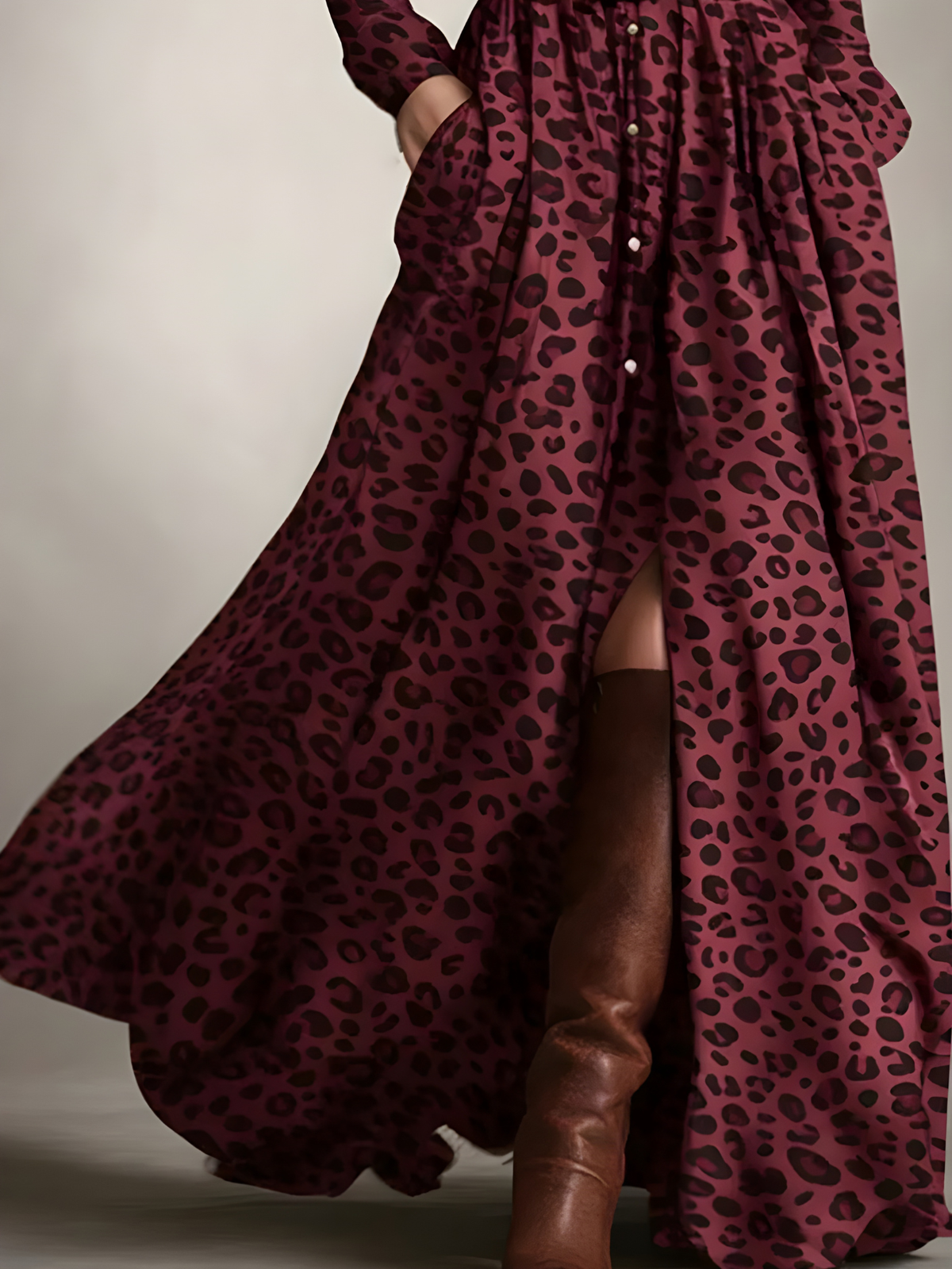Elara | Plaid Button-Front Maxi Dress