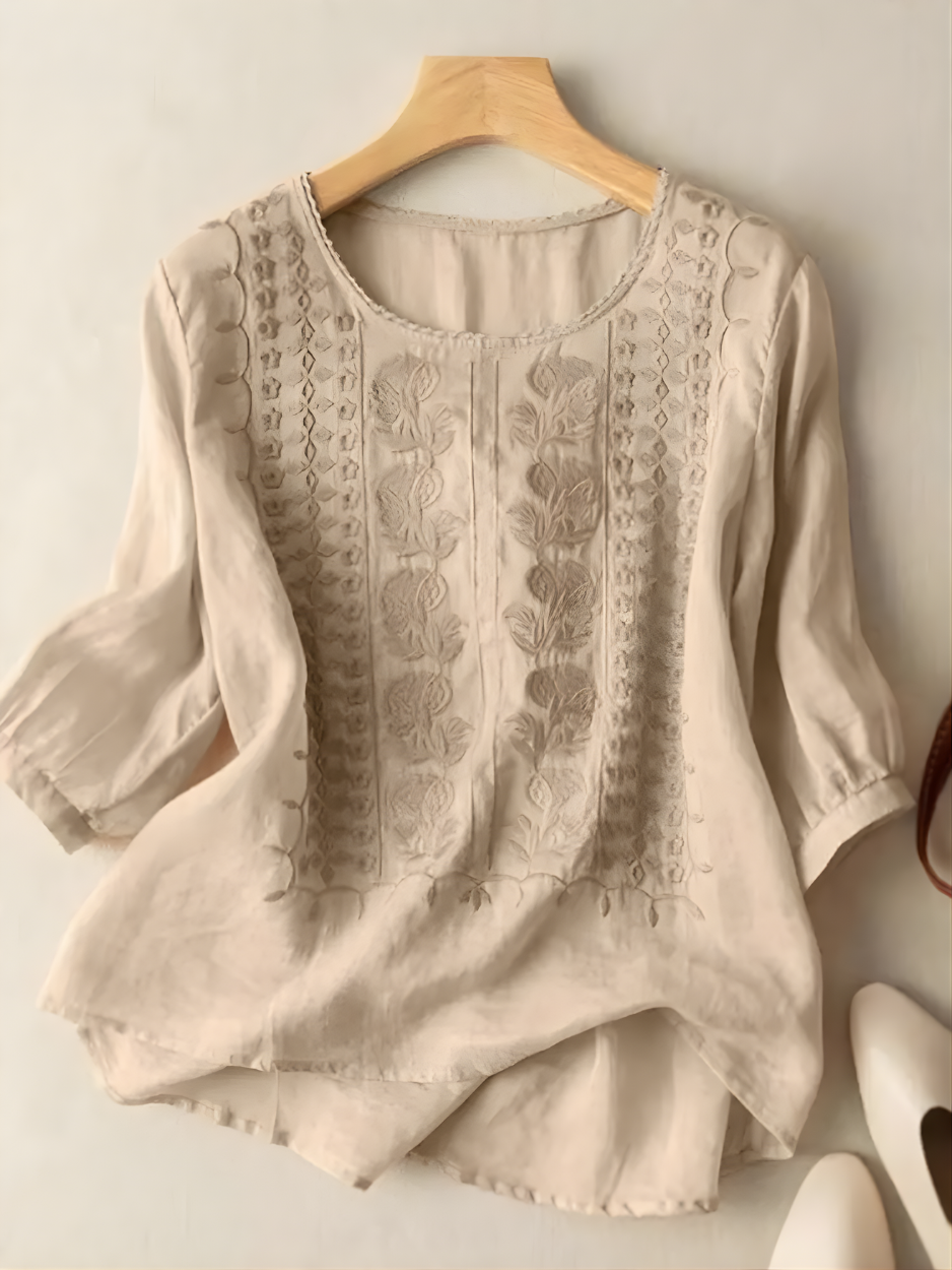 Violet | Embroidered Boho Blouse