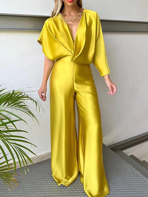 V-Neck Asymmetric Jumpsuit
