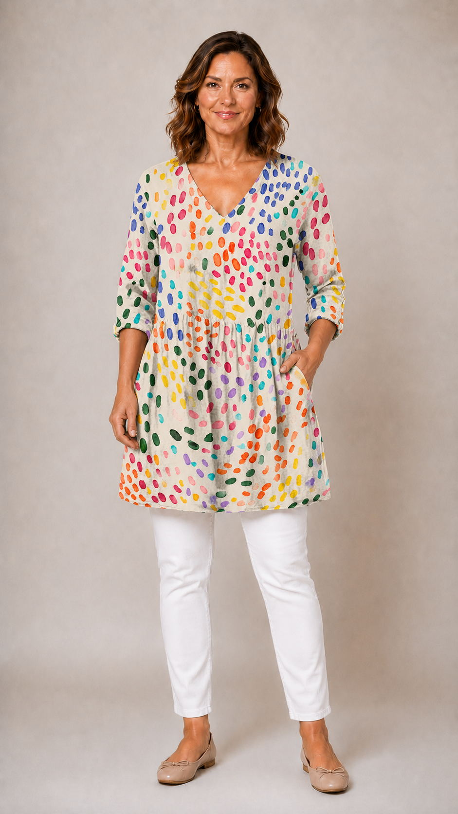 Everlee | Long V-Neck Blouse