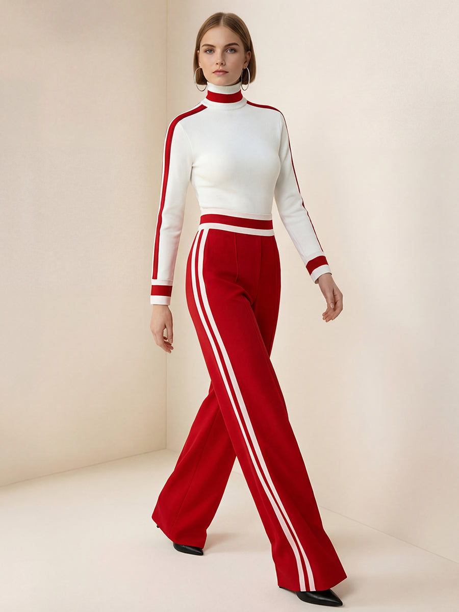 Striped Wide-Leg Pocket Relaxed Pants