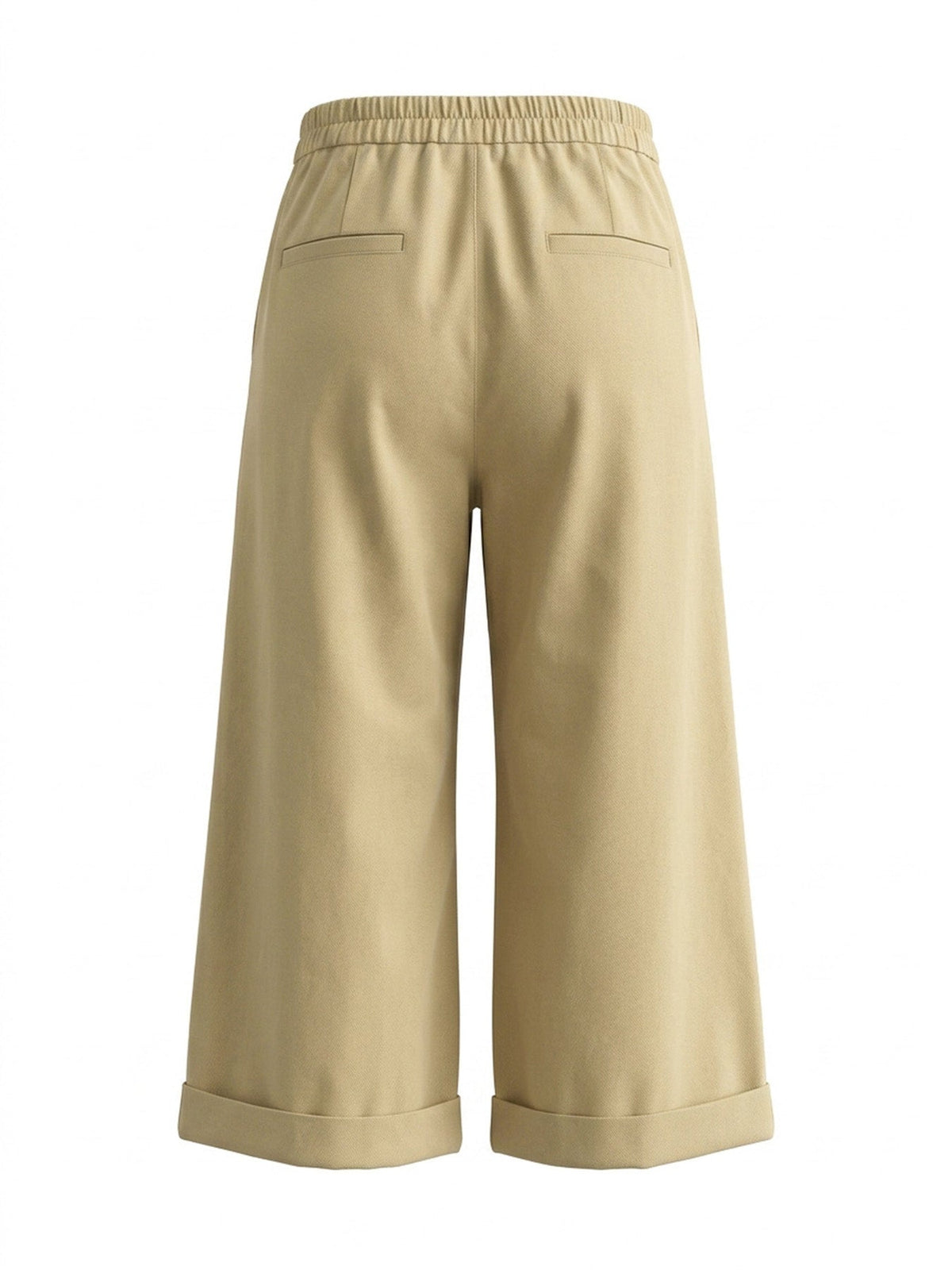 Wide-Leg High-Waist Cropped Pleated Pants