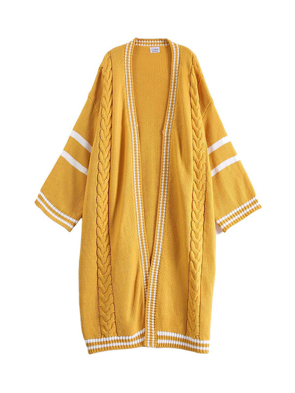 Striped Relaxed Contrast Cardigan