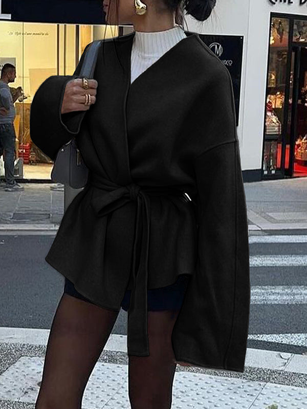 V-Neck Long-Sleeve Relaxed Jacket