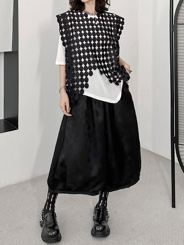 Round-Neck Asymmetric Cut-Out Relaxed Vest