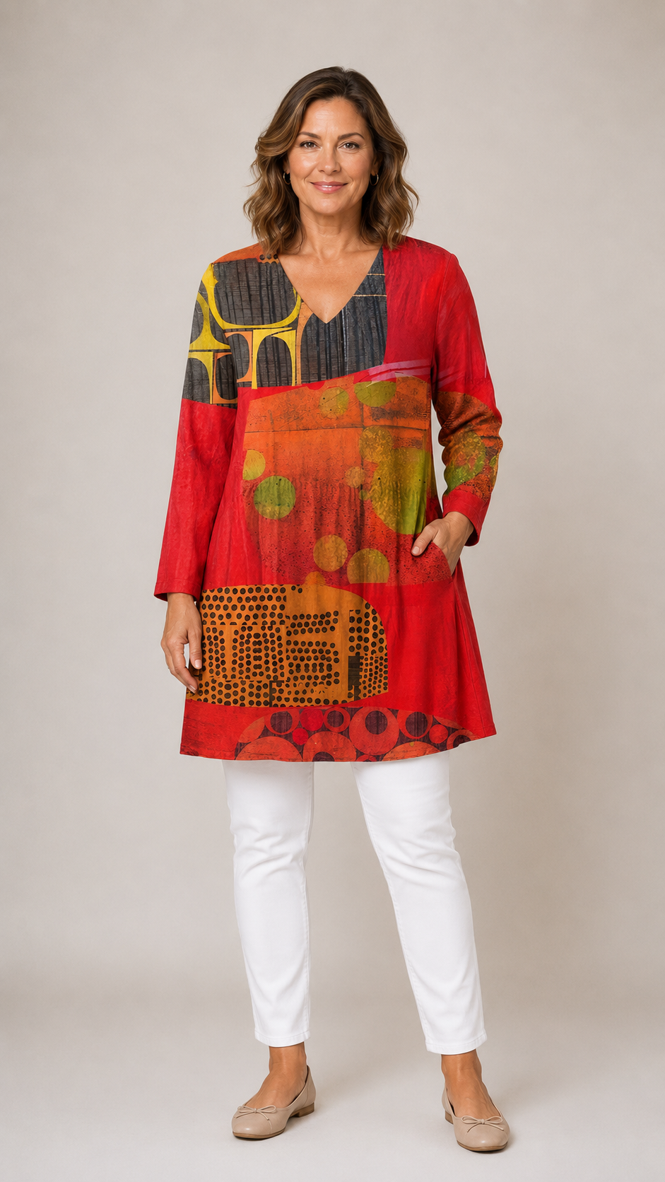 Maria | Long V-Neck Blouse